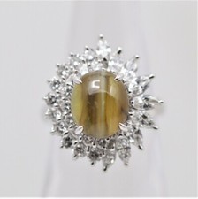 Cats Eye Chrysoberyl Diamond Platinum Ring 7.06CTW