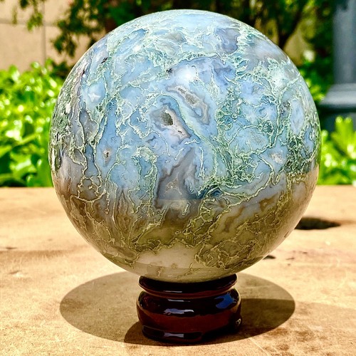 4.27LB Natural Water Grass Agate Ball Quartz Crystal Ball Healing - 第 10/12 張圖片