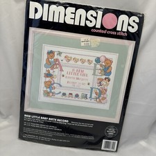 Dimensions New Little Baby Birth Record 3750 Counted Cross Stitch Kit 1993 