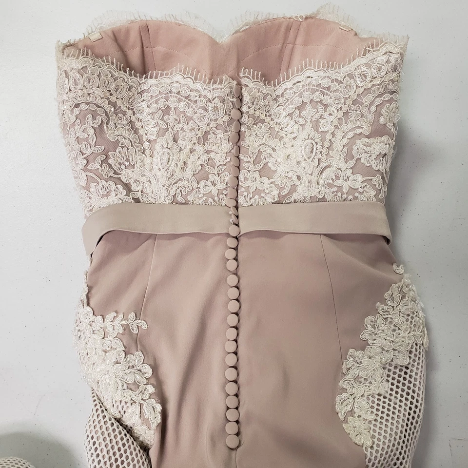 Vintage Portia & Scarlett Womens Beaded Formal Lace Maxi Dress Size S Bridesmaid - Image 4 of 4