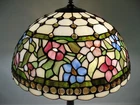 Vintage Tiffany Style Multi-Colored Stained Glass Lamp Shade (Jeweled)