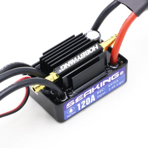 Controlador de velocidad electrónico Hobbywing 2-6S Seaking 120A V3 ESC para barcos de radiocontrol - Imagen 3 de 6