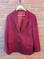 E Braun Lora Piana Red Jacket Blazer 46 Inch Wool Cashmere Blend  
