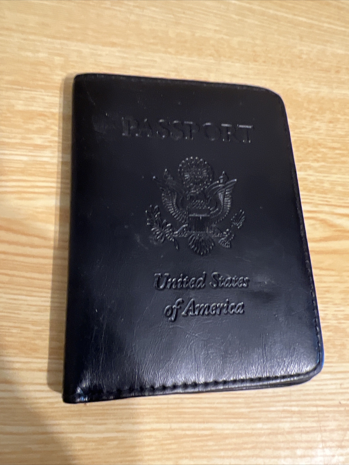 Black Leather Passport Holder – RFID Blocking & Slim Design-image