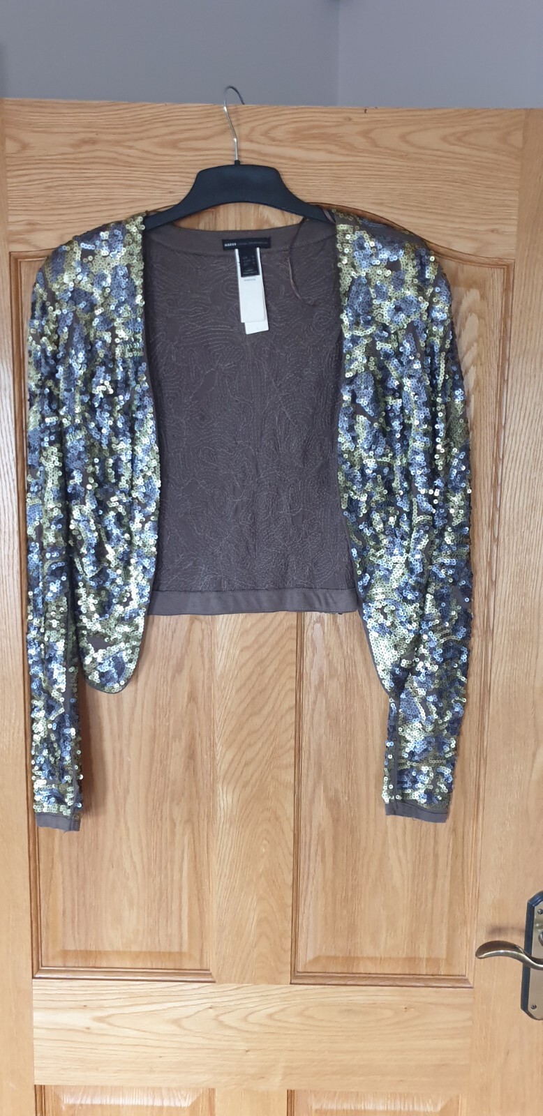 Mango Gold Sequin Jacket perfect condition size mediu… Gem