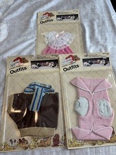 3 Vintage 1986 Tonka Pound Puppies Lovable, Huggable Outfits New.