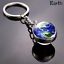 miniature 30 - 12 Constellation Solar System Planet Keychain Double Sided Glass Ball Women Men
