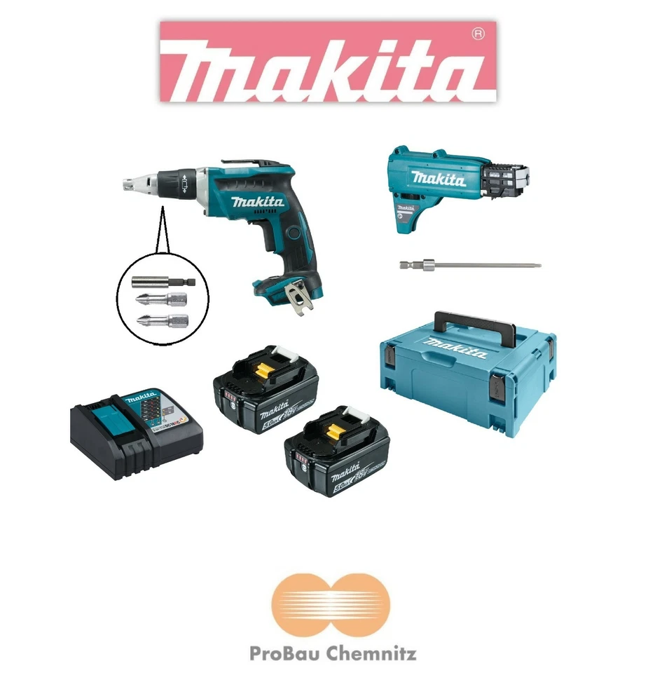 Makita Dfs452rtj visseuse Plaque de Plâtre 18 V Li-ion 5 AH