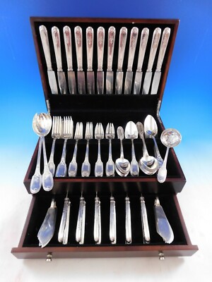 Empire by Puiforcat France Sterling Silver Flatware Set Swan 99