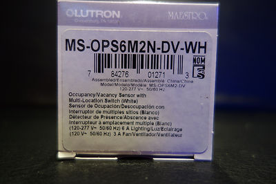 Lutron Maestro MS-OPS6M2-DV-WH Occupancy Sensing Switch – 6-Amp, Multi-Location, Dual Voltage, White