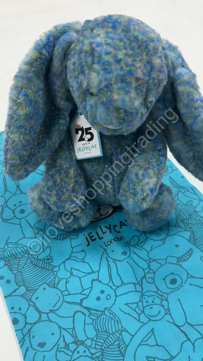 JELLYCAT 25 YEARS ANNIVERSARY BASHFUL LUXE BUNNY RABBIT AZURE