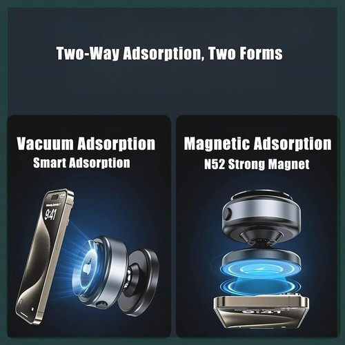 360° Electric Vacuum Strong Magnetic Phone Holder Suction Cup Car Stand Mount US - 第 6/14 張圖片