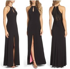 SEQUIN HEARTS BEADED SHEER OPEN BACK GOWN PROM DRESS Sz 5 NEW 119
