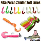 Perch Pike Lures Trout Zander Soft LURE JIG 3D Twister Predator 7CM LURES  SET 2