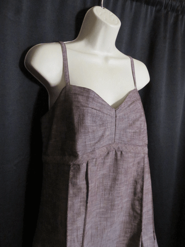 Vestido Matilda Jane Marrón Tostado Mezcla de Algodón Correas Ajustables Talla S Pequeño - Imagen 4 de 6