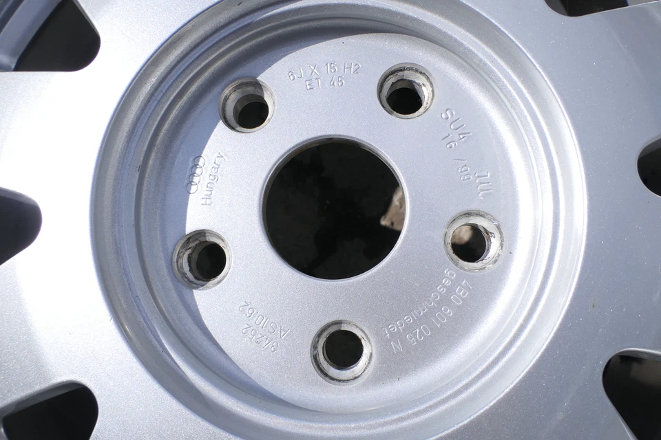 1x A4 A6 Alufelge 205/60 R15 4B0601025N 6j x16H2 ET45  LK 5x112 Ersatzrad 7-8mm - Bild 2 von 4