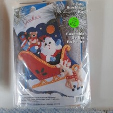 Design Works Felt Jewel SANTA'S TOY SLEIGH Stocking Kit 16"