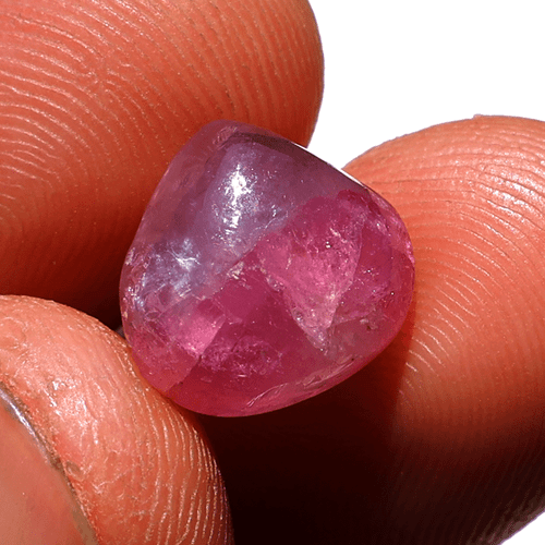6.8 CT Natural Bi-Color Pink Tourmaline Untreated 11x12mm Pear Cabochon Gemstone - Picture 3 of 10