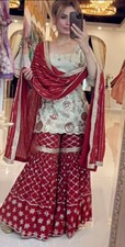 Presenting Heavy Chinnon Silk Top And Sharara With Dupatta For Women  Girls