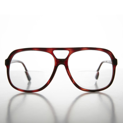 Large Brown Bifocal Aviator Reading Glasses Diopter Ross
