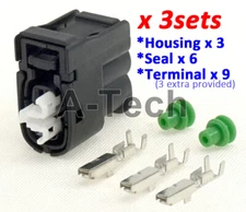 3x Lexus IS300 GS300 SC300 TOYOTA 2 Pin Ignition Coil Pack Connector Plug Kit 