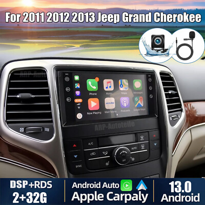 Apple CarPlay Android13 For 2011 2012 2013 Jeep Grand Cherokee Stereo Radio Navi