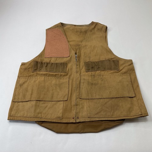 Vintage Hunting Shooting Vest Canvas Removable Pack Adult Large USA 50s 60s - Picture 2 of 12