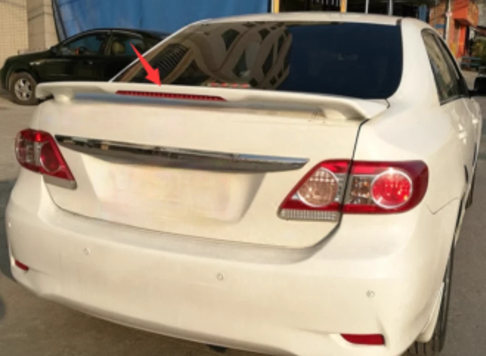 Spoiler traseiro branco brilhante porta-malas LED asa com ajuste de luz 2003-2013 Toyota Corolla - Imagem 3 de 4