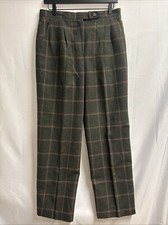 Vintage Talbots Wool Plaid Pants Women s 14 Wide Leg 90s Made In USA Lined