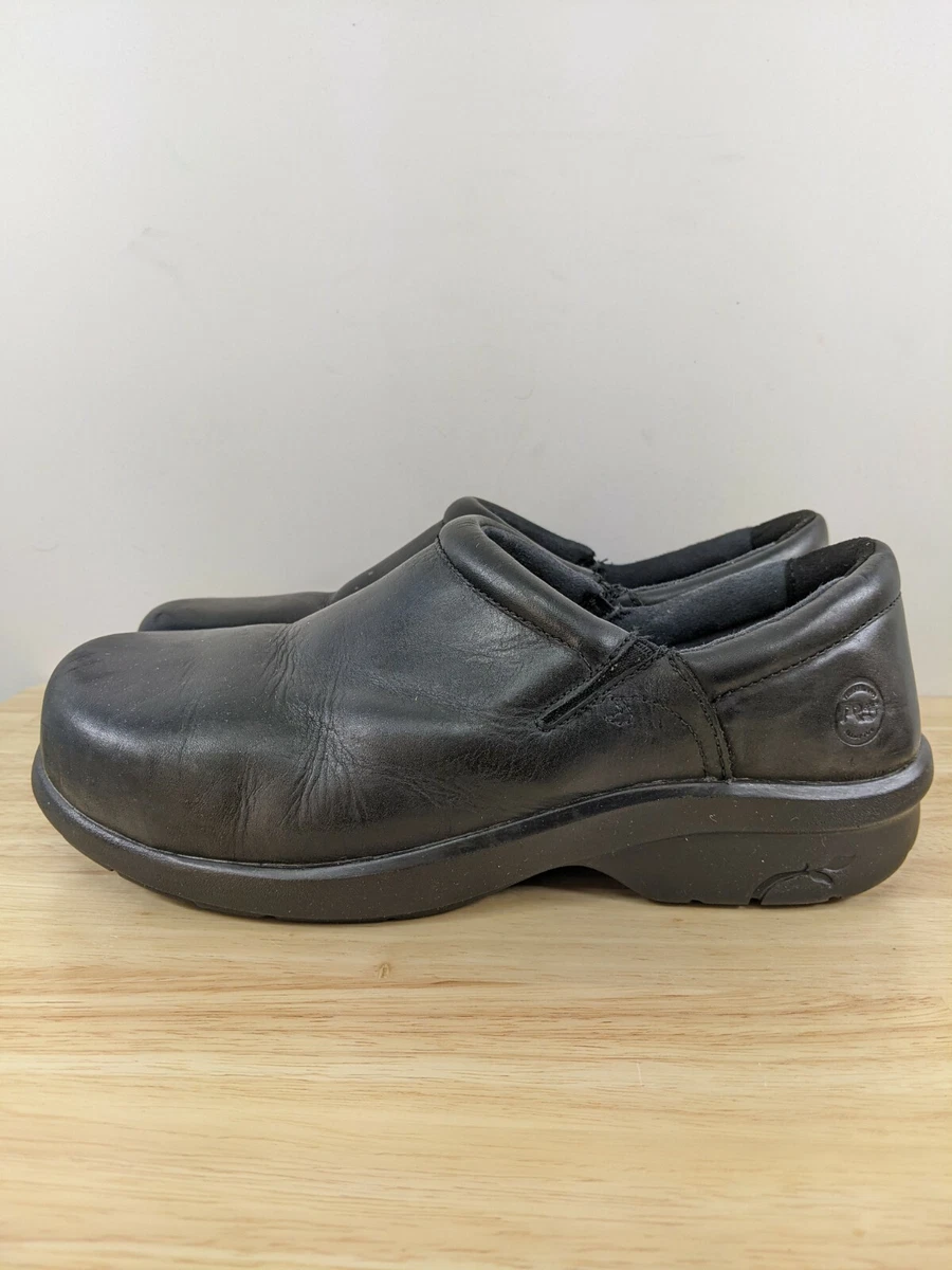 Timberland Pro Women Newbury Clogs Anti Fatigue Technology Brown Leather Us 9.5