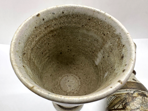 Lotto 2 calici calice vintage firmati James Kachler gres ceramica Carmelo CA 1979 - Foto 10 di 12