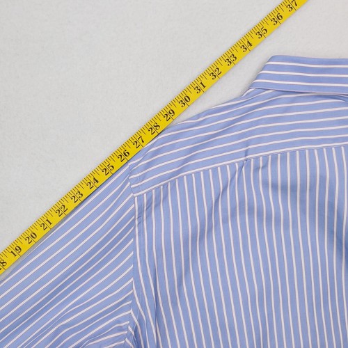 Salvatore Ferragamo Hemd Herren 17 blau lila gestreift Knopfleiste französische Manschette - Bild 13 von 14