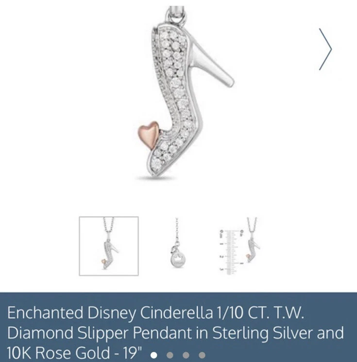 Zales cinderella shoe necklace sale
