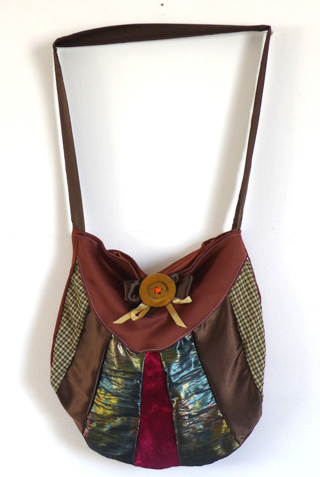 Brown - Handmade 4 Pockets Quilted Jewellery Bag 15