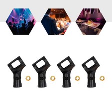 4 Pcs Universal 180  Microphone Clips Clamp Holder For Wired/ Wireless Mic Stand