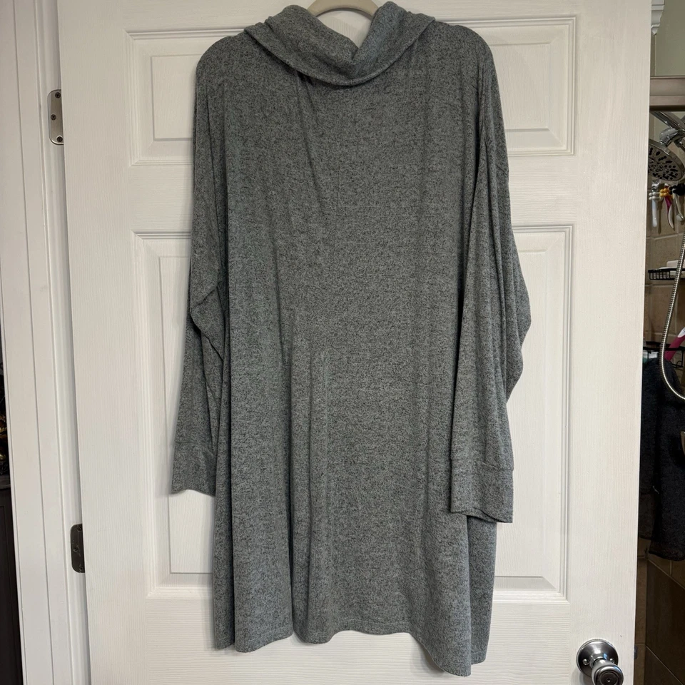 Motherhood Maternity Plus 3X Gray Cowl Neck Tunic Sweater Soft Stretch Knit - Image 4 of 4