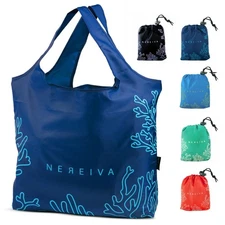5-Pack Foldable Grocery Bags Large Capacity Washable Reusable Shopping Bag