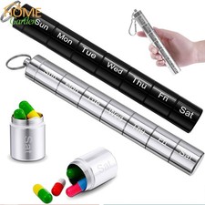 1/2PCS Portable Pill Box 7 Day Medicine Case Travel Waterproof Metal Container