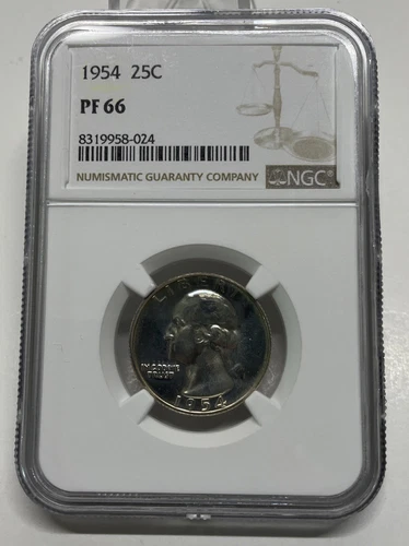 1954 Washington Quarter PF66 NGC 90% Silver