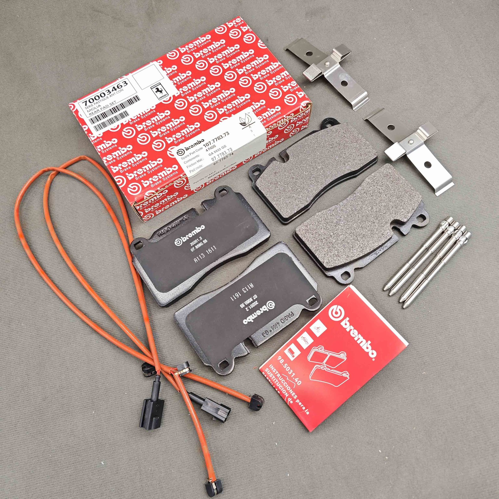 Ferrari California Rear Brake pad kits Set P/N 70003463