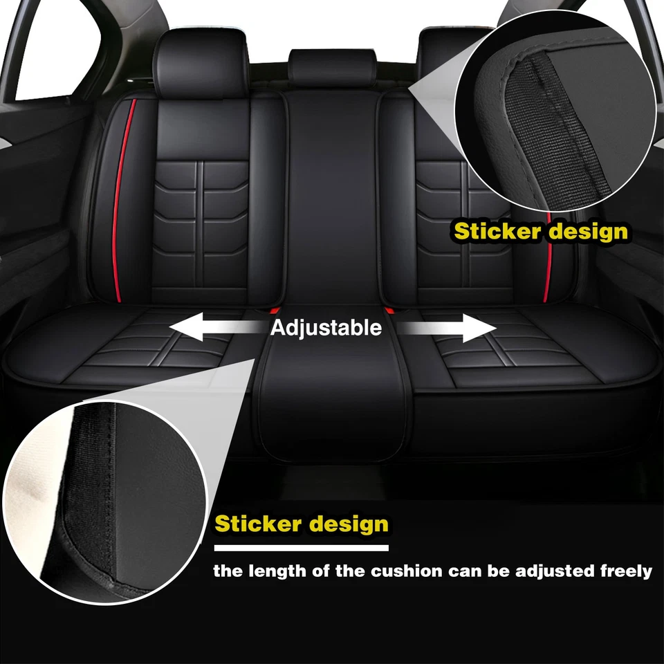 For Toyota RAV4 Full Set Leather Car Seat Cover 5-Seat Front + Rear Protectors - Imagem 3 de 4