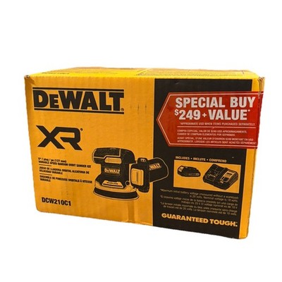 DEWALT XR 20V 5 inch Cordless Orbital Sander Battery and Charger DCW210C1