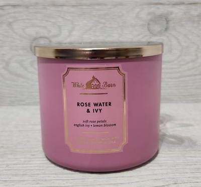 Bath & Body Works White Barn Rose Water & Ivy 3-Wick Candle