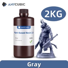 ANYCUBIC 2 bottles gray plant based resin 2.0 UV resin for LCD resin 3D printer