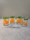 Lot Of 4 Vintage Anchor Hocking Orange Juice GLASSES 3. 5' Tall
