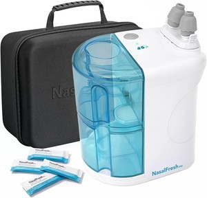 NasalFresh MD Powered Nasal Irrigation System Sinus Rinse Kit w/ Case -USED