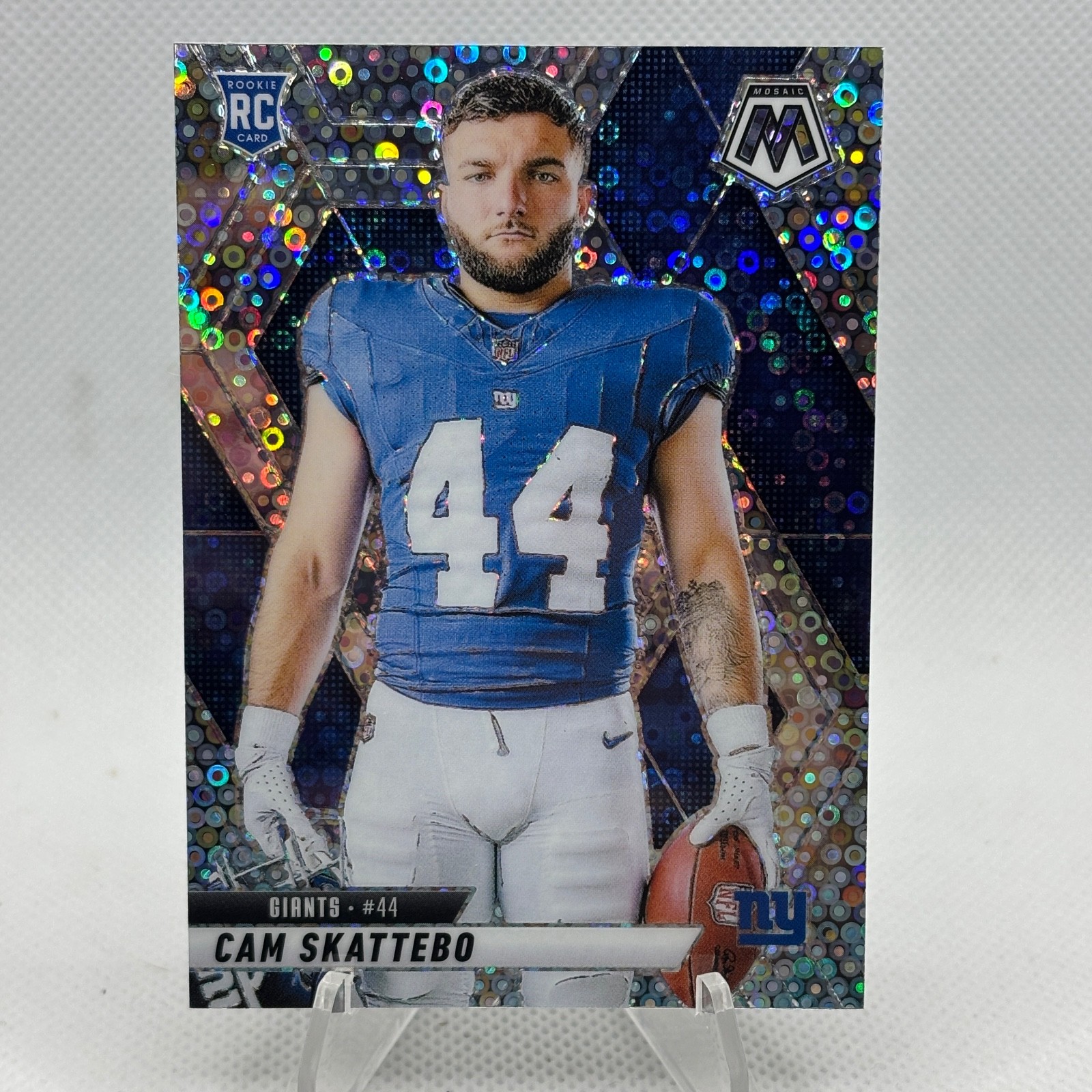 2025 Mosaic CAM SKATTEBO #271 RC Rookie Variation No Huddle Silver Disco Prizm