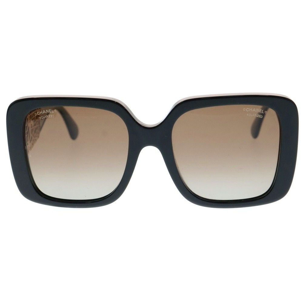 CHANEL Coco Mark Temple Square Shape Sunglasses E… - image 1