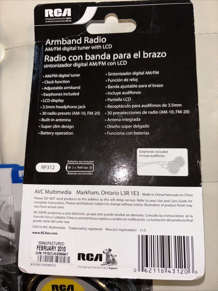 NEW RCA AM/FM Armband Radios FACTORY SEALED Earphones Included LCD (lot of 6) - Image 4 of 4