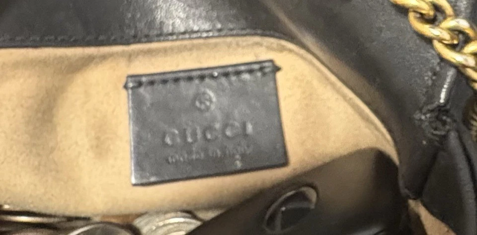 Gucci Marmont Small Shoulder Bag Black Matelasse Leather Crossbody - Image 3 of 4